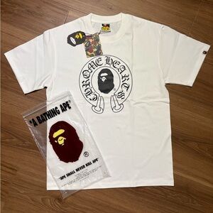 A Bathing Ape  X Chrome Hearts White Bape Tee Shirt Size M